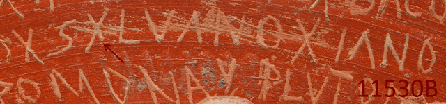 Ampliación de los surcos del grafito 11530B encontrado en Iruña Veleia